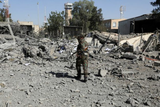 Aftermath of Saudi-led coalition air strikes at Yemen’s Sanaa airport