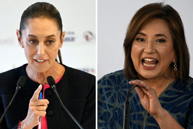 AFP__20240527__34TU8UY__v1__HighRes__ComboMexicoElectionCandidatesSheinbaumGalvez